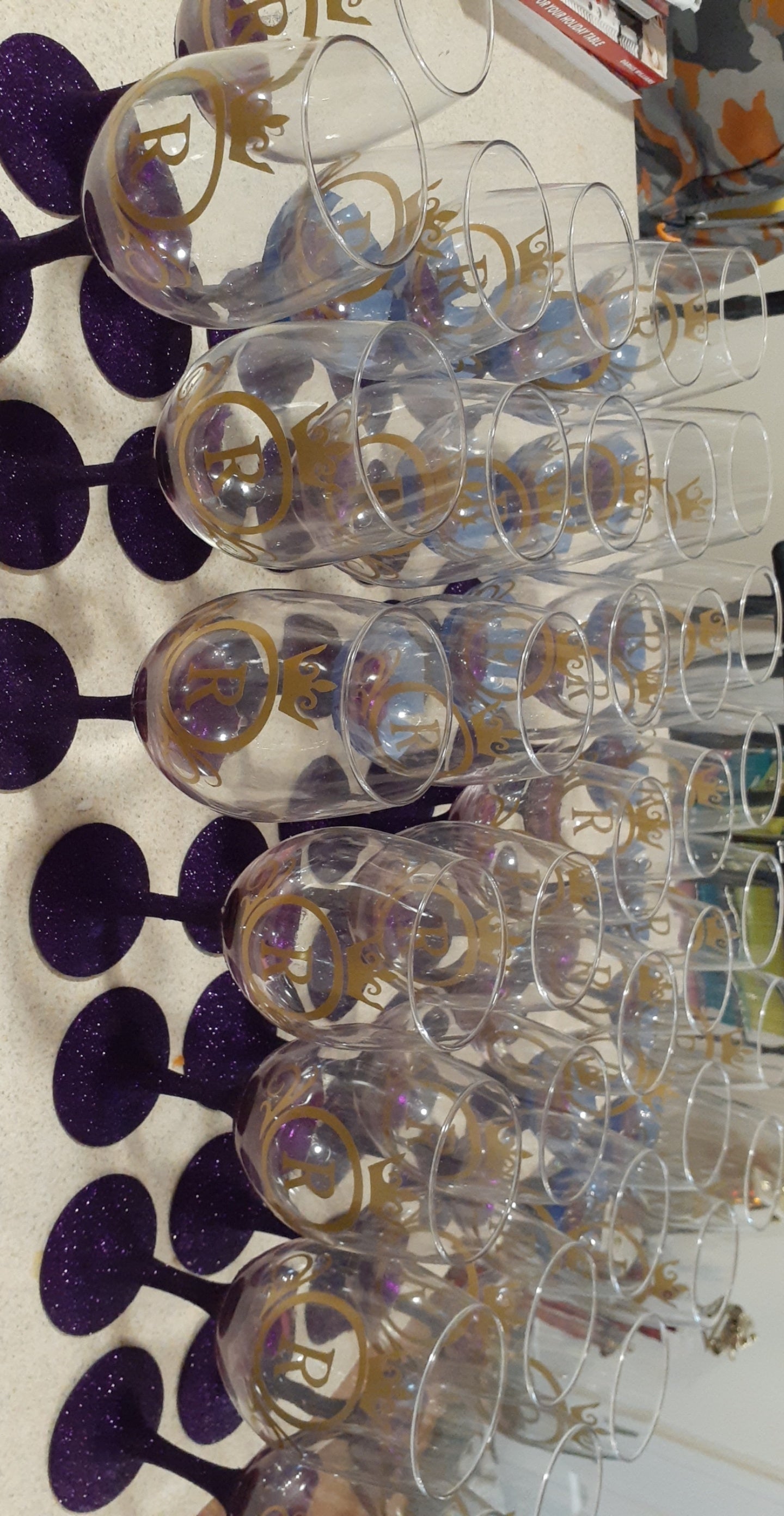 Custom Glitter Wine Glass
